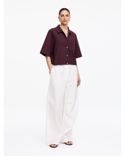ARKET Purple Cotton Short-Sleeve Shirt