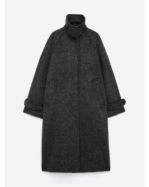 ARKET Black Mantel Aus Wolle Und Alpakawolle