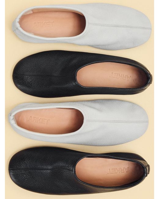 ARKET Blue Leather Ballet Flats