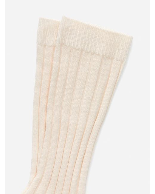 ARKET White Ribbed Silk-Blend Socks
