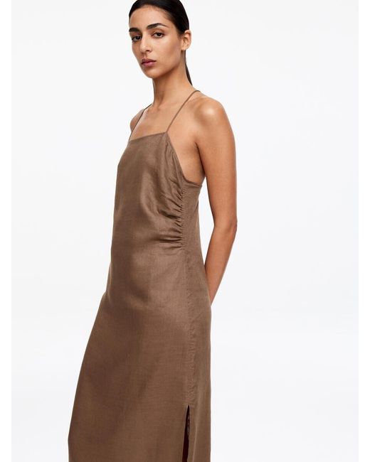 ARKET Natural Linen Midi Dress