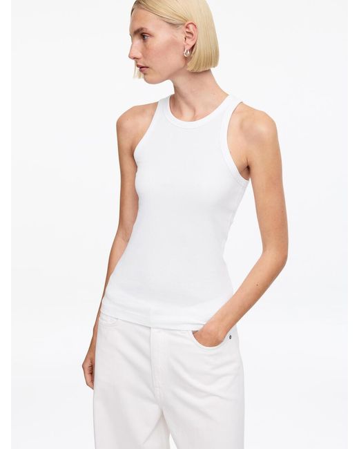 ARKET White Rib Racer Tank Top