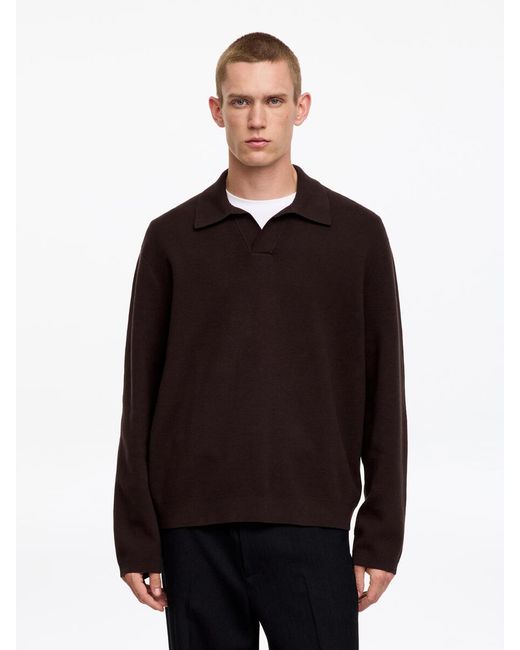 ARKET Brown Cotton Silk Blend Polo Shirt for men