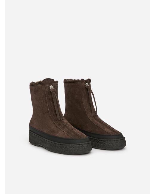 ARKET Brown Chunky Suede Boots