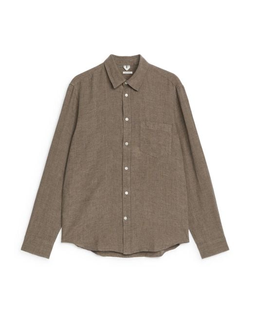 ARKET Brown Regular-fit Linen Shirt for men