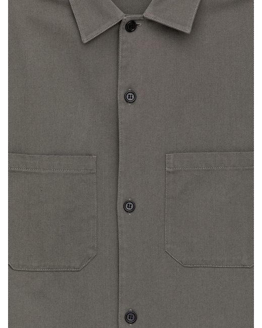 ARKET Gray Cotton Twill Overshirt for men