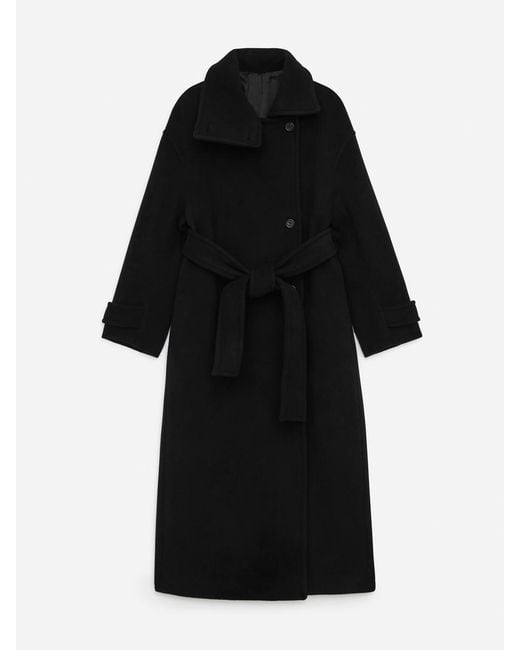 ARKET Black Oversized Wool-Blend Coat
