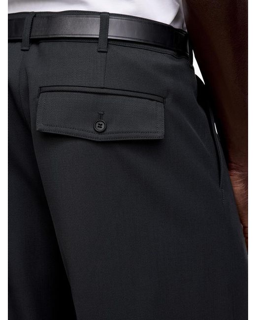 ARKET Blue Wide Wool Blend Trousers for men