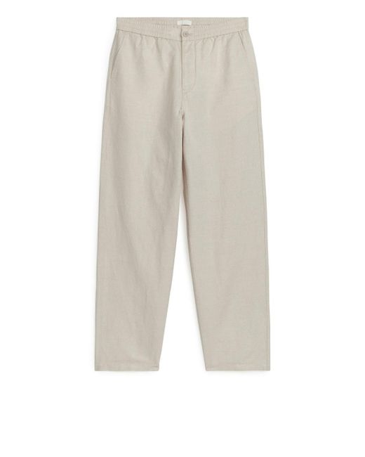 ARKET White Linen Drawstring Trousers for men