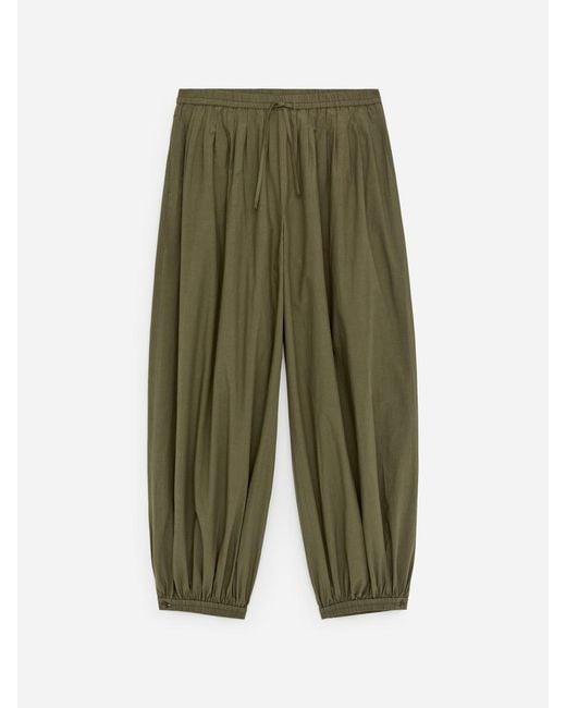 ARKET Green Balloon Cotton Trousers