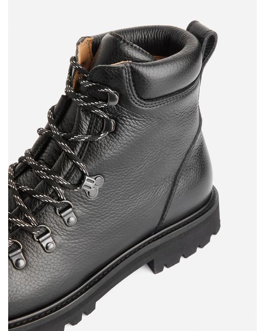 ARKET Black Leather Hiking Boots for men