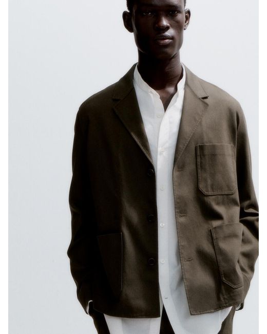 ARKET White Band-Collar Poplin Shirt for men