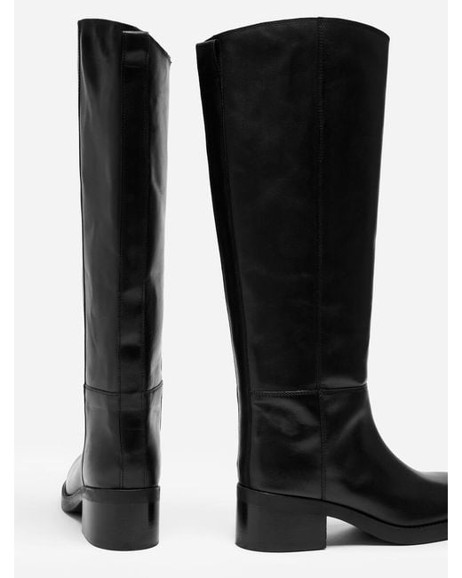 ARKET Black Knee-High Leather Boots