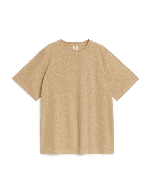 ARKET Natural Oversized Linen-blend T-shirt