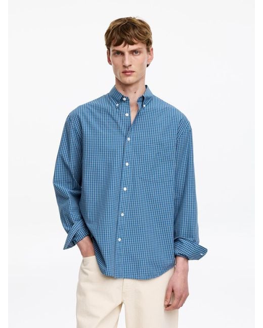 ARKET Blue Relaxed Cotton Shirt for men