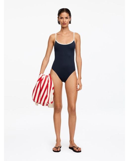 ARKET White Contrasting Strap Swimsuit