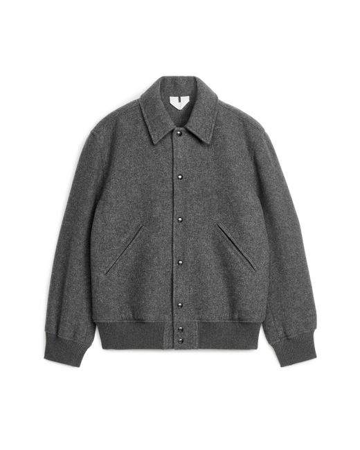 ARKET Gray Wool Varsity Jacket for men