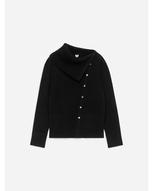 ARKET Black Twisted Wool Cardigan