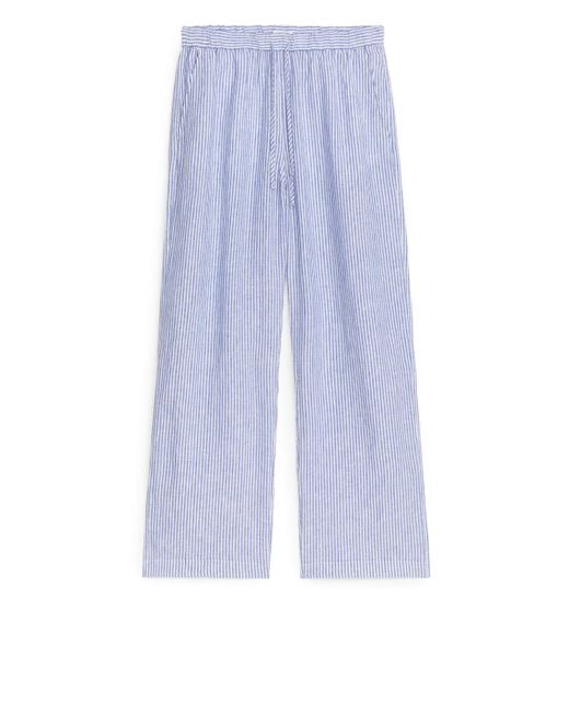 ARKET Blue Linen Drawstring Trousers