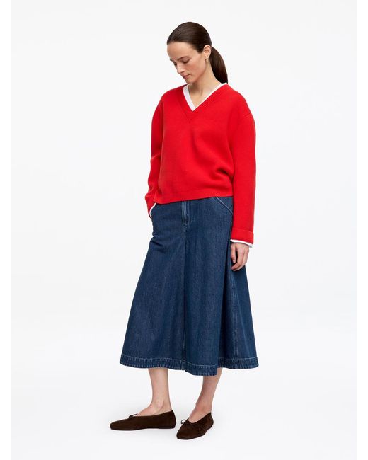 ARKET Blue Denim Culotte Trousers