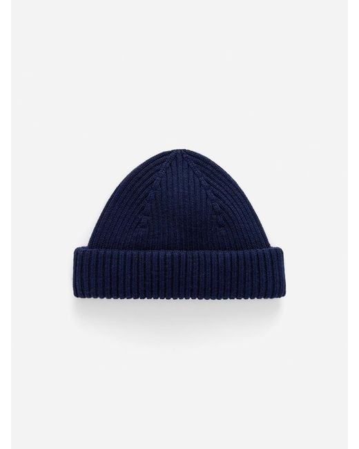 ARKET Blue Ribbed Wool-Blend Beanie for men