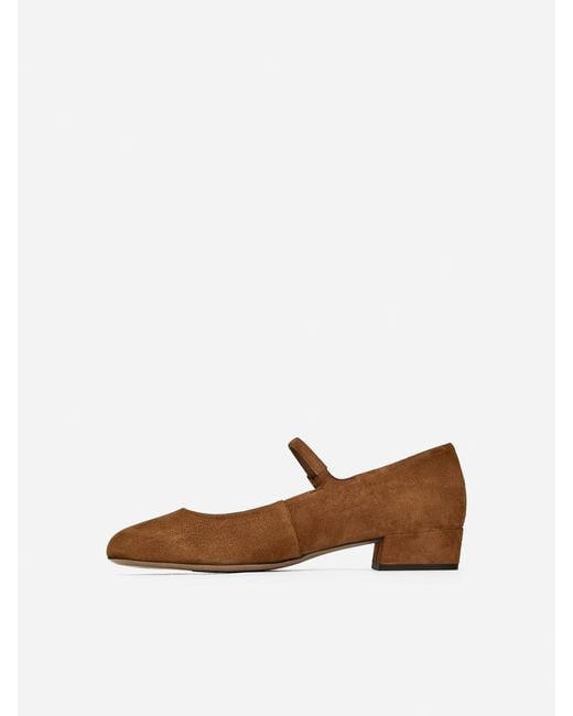 ARKET White Mary Jane Suede Pumps