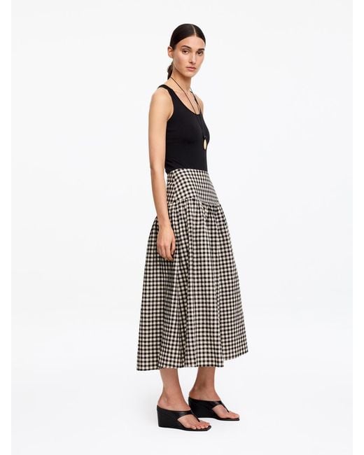 ARKET Black Seersucker Skirt