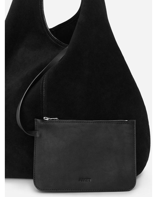 ARKET Gray Slouchy Split Suede Bag