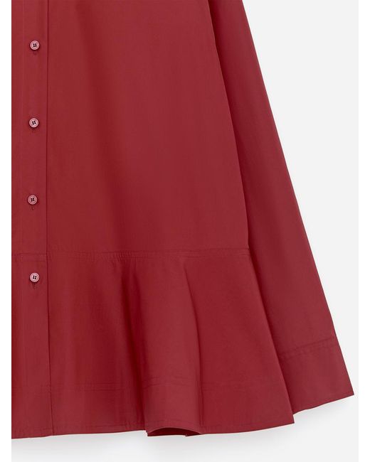 ARKET Red Cotton Peplum Blouse