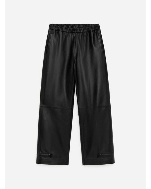 ARKET White Relaxed Leather Trousers