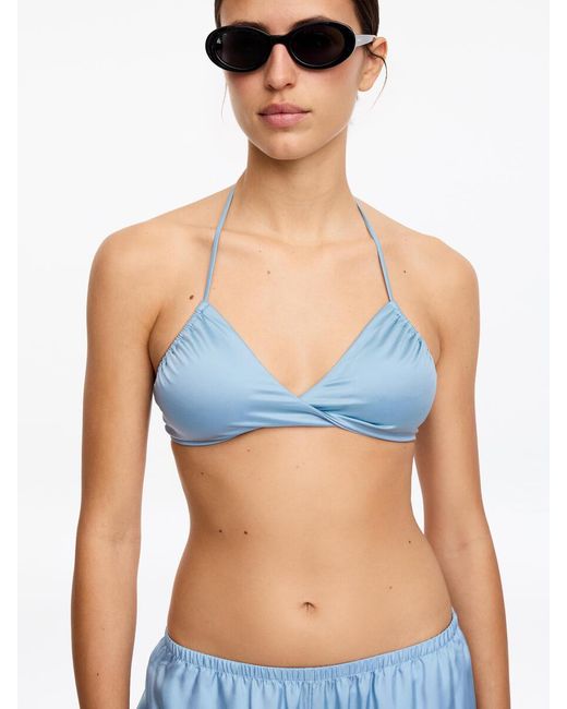 ARKET Blue Shiny Bikini Top