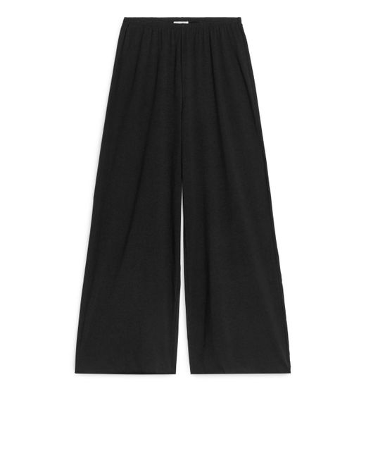 ARKET Black Cotton Pyjama Trousers