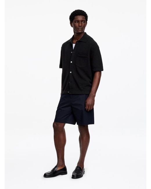 ARKET Black Bouclé Polo Shirt for men