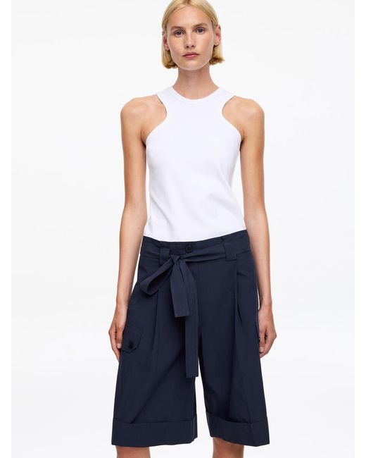 ARKET Blue Pima Cotton Utility Shorts