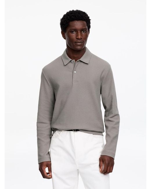 ARKET Gray Waffle Polo Shirt for men
