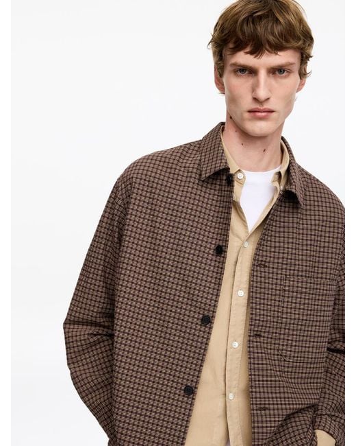 ARKET Brown Relaxed Seersucker Shirt for men