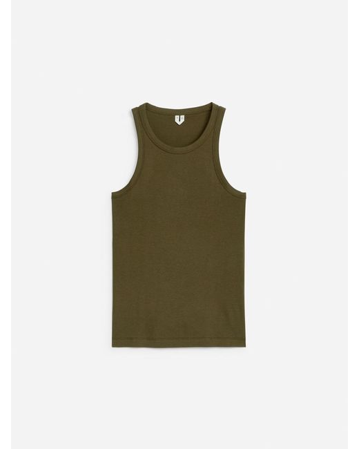 ARKET Green Rib Racer Tank Top