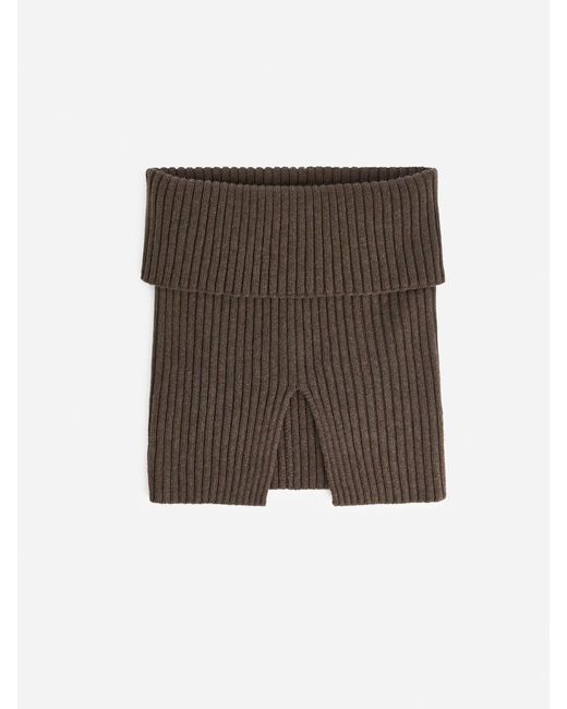 ARKET Brown Rib Wool Collar