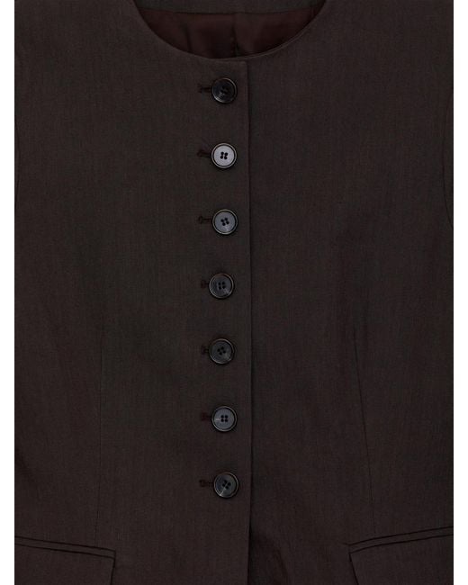 ARKET Black Linen-Blend Blazer