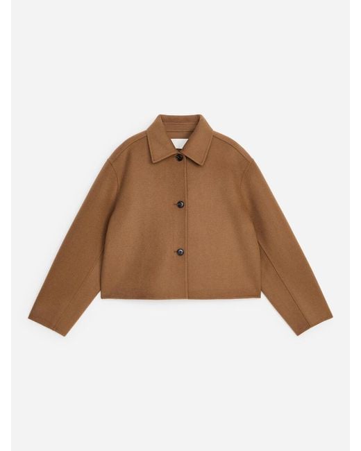 ARKET White Doublé Wool-Blend Overshirt