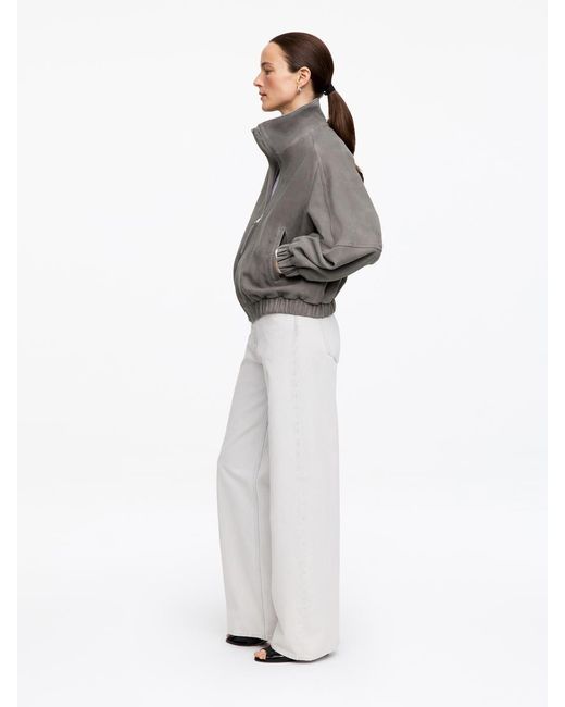 ARKET Gray Boxy Suede Jacket