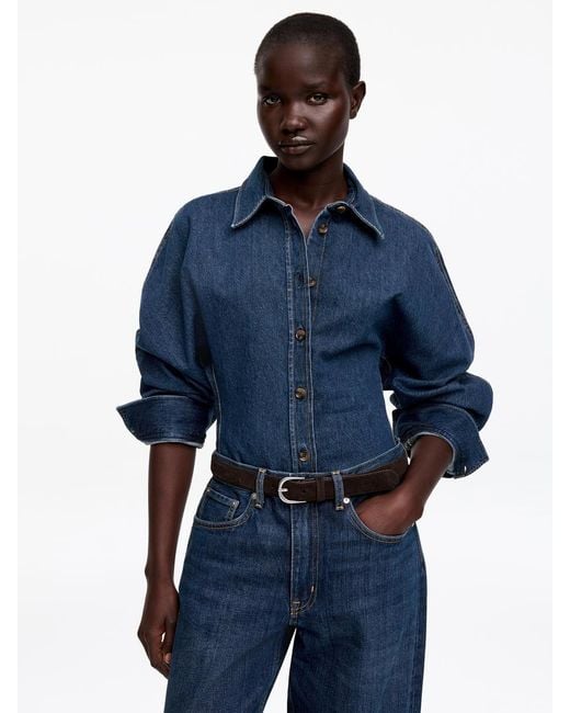 ARKET Blue Sculpted Denim Shirt