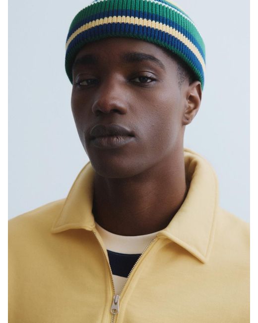 ARKET Blue Cotton Beanie for men