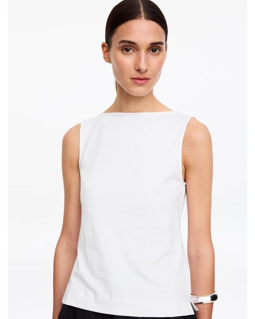ARKET White Boat Neck Tank Top