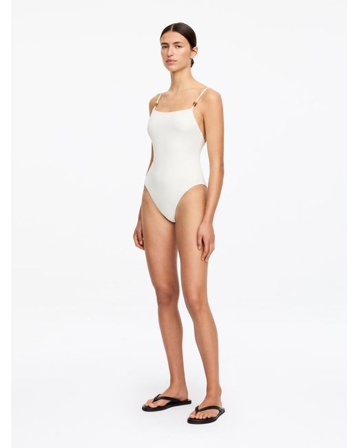 ARKET White Beaded Swimsuit