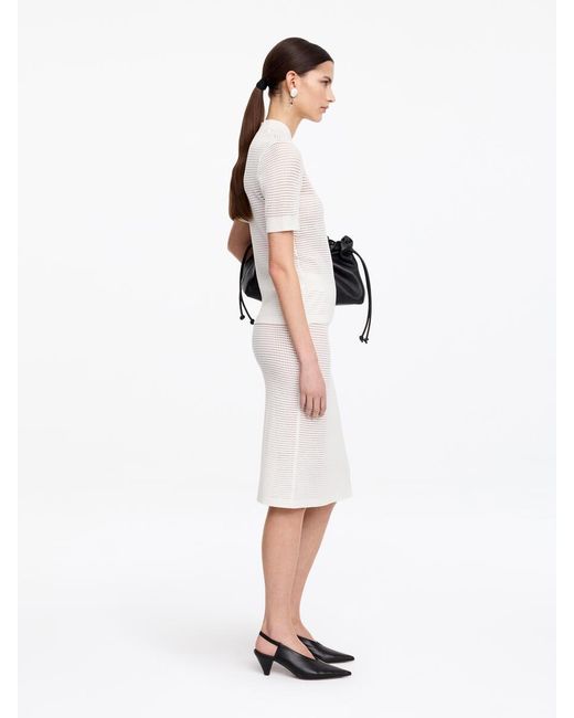 ARKET Natural Knitted Pencil Skirt