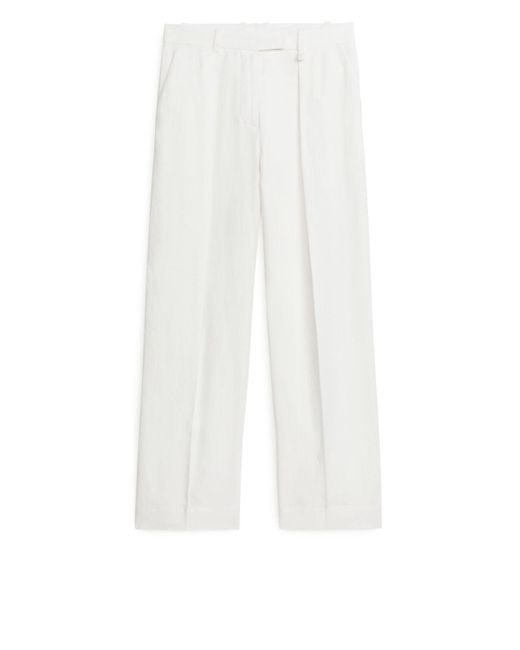 ARKET White Linen Trousers