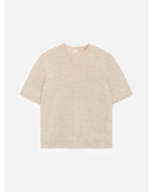 ARKET White Knitted Merino Wool T-Shirt