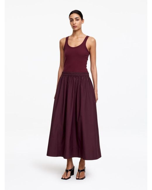 ARKET Purple Midi Cotton Skirt