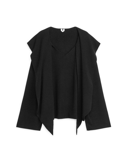 ARKET Black Pullover Mit Schal Aus Wollmischung